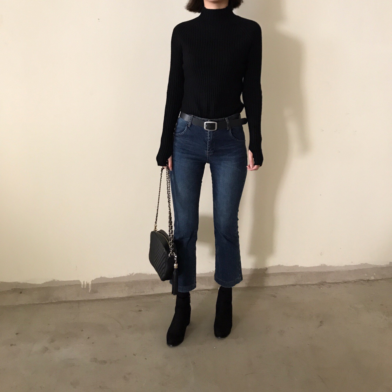 Suede Ankle Boots Angle Midsole Heel 5cm Black, Gr