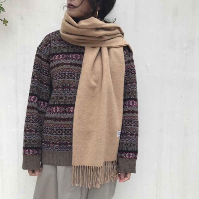 Same day shipping Mens wool muffler Natural look M