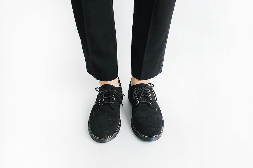 Man Suede Casual Wingtip Shoe Suit Male 30s