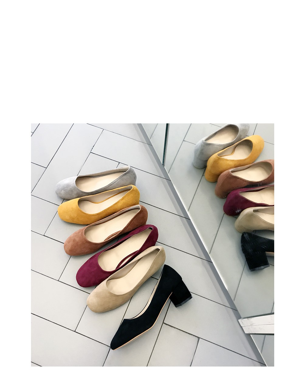 Sheepskin Midhill Pumps 6cm Shoes Simple