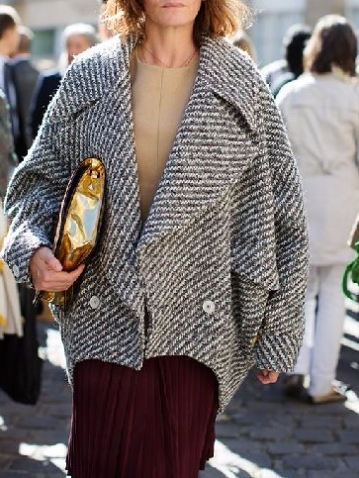 Herringbone muffler Large size Unisex French fashi