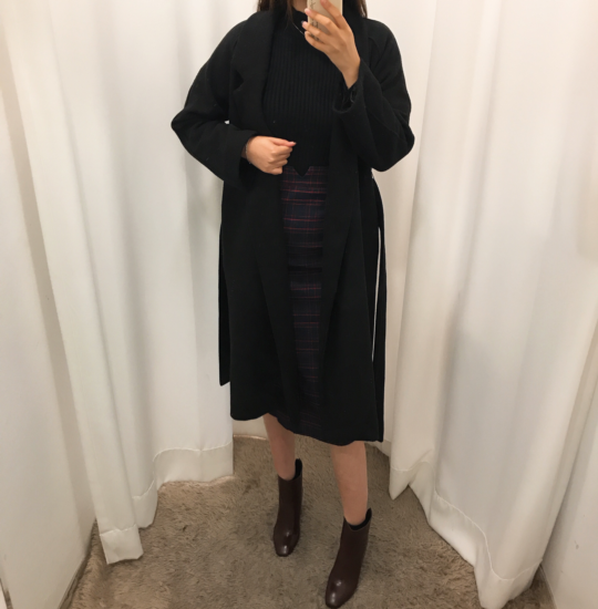 H line high waist check long skirt autumn skirt tr