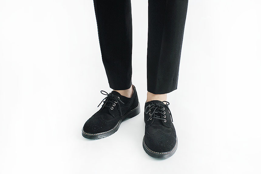 Man Suede Casual Wingtip Shoe Suit Male 30s