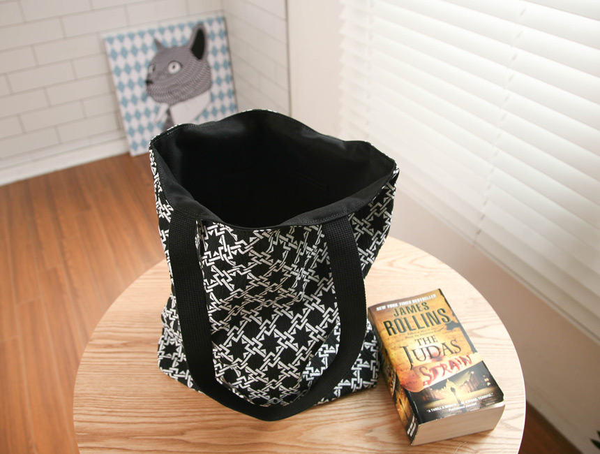 Black and white canvas Eco-bag Unique item Unsurel