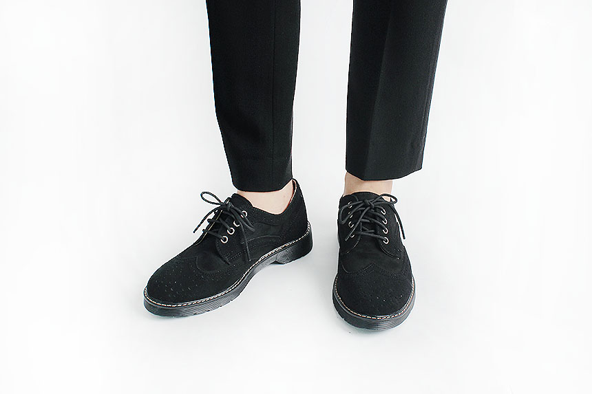 Man Suede Casual Wingtip Shoe Suit Male 30s