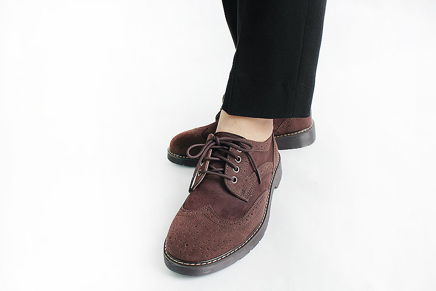 Man Suede Casual Wingtip Shoe Suit Male 30s