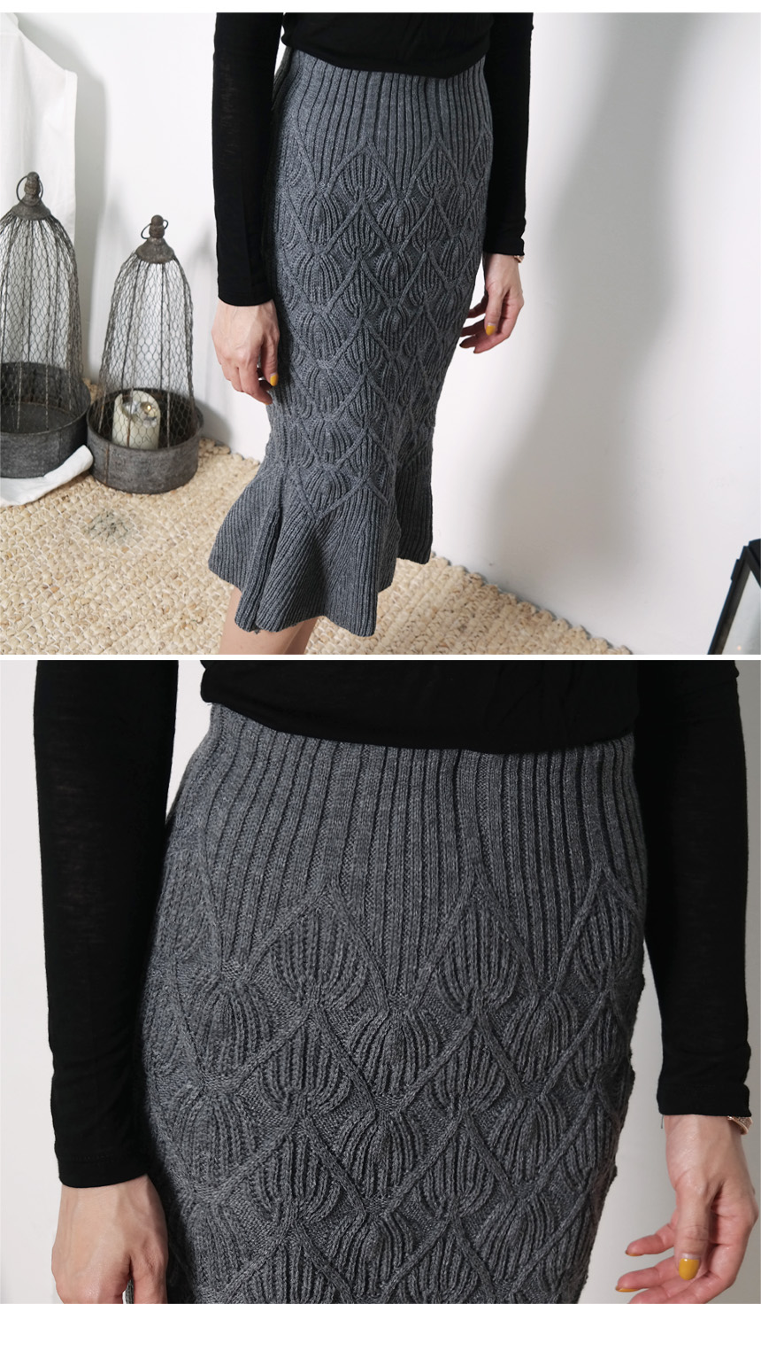Mermaid Banding Knit Skirt Rong Chimette Coordinat