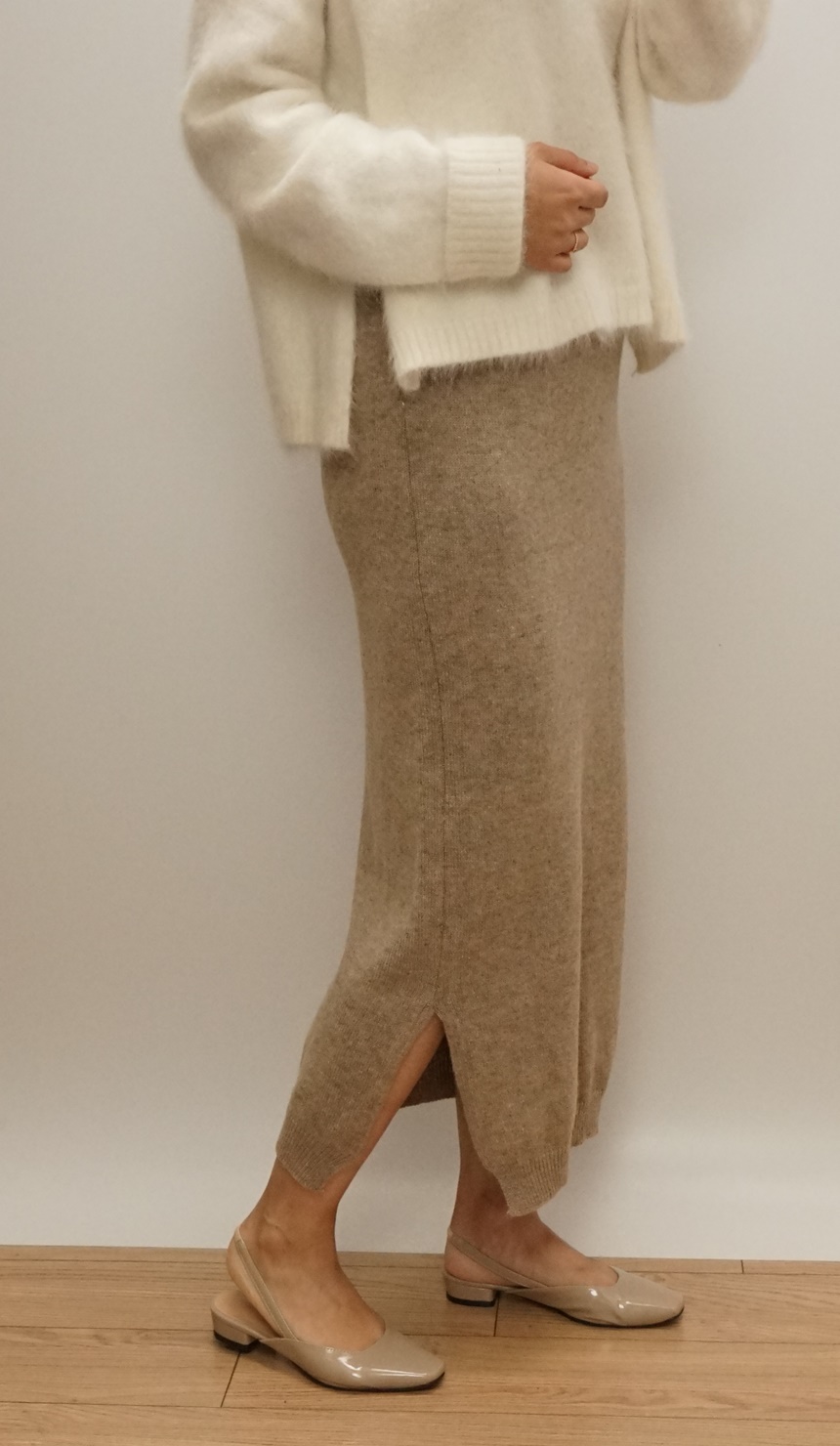 Knitted skirt Beige Brown Gray Black Briefing Band