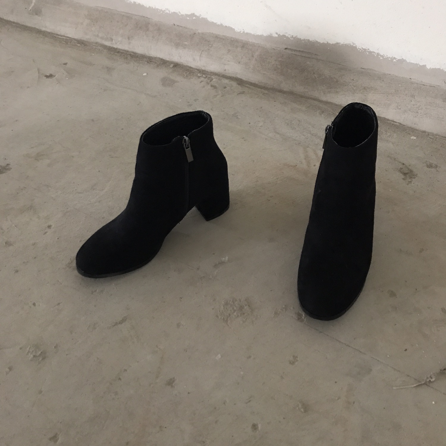 Suede Ankle Boots Angle Midsole Heel 5cm Black, Gr