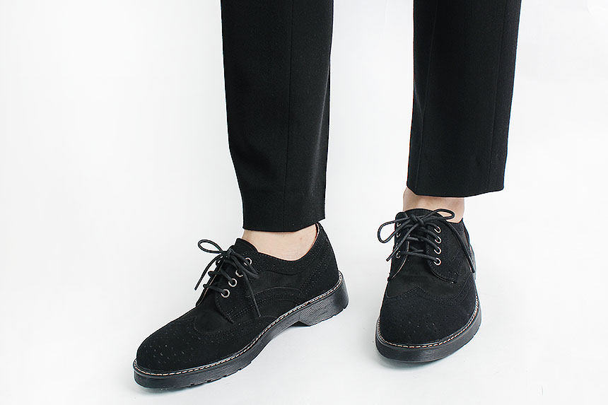 Man Suede Casual Wingtip Shoe Suit Male 30s