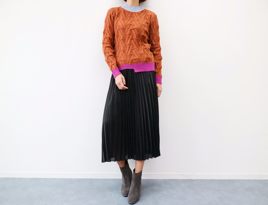 Gold Silver Metal Pearl Pleated Banding Long Skirt