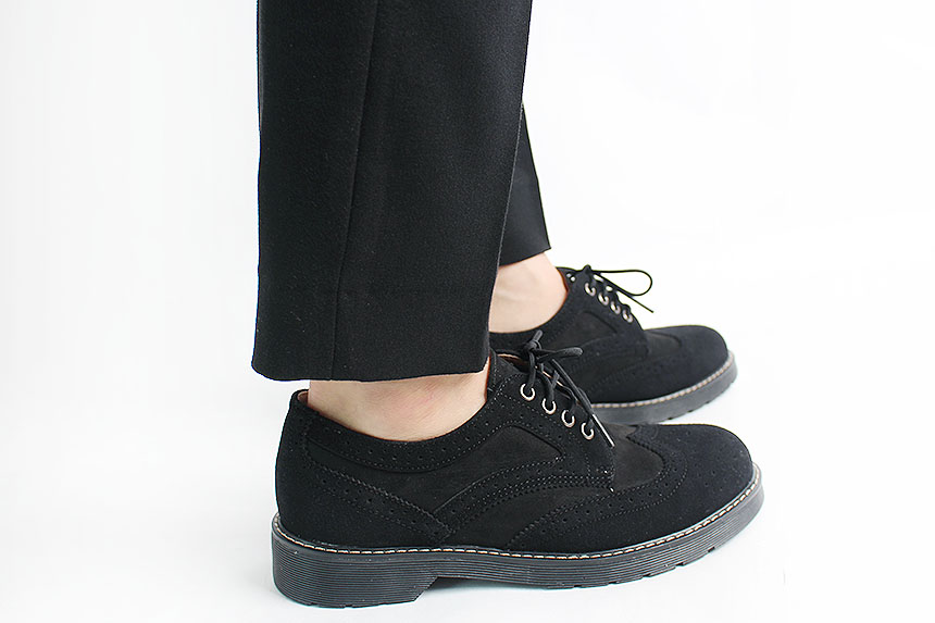 Man Suede Casual Wingtip Shoe Suit Male 30s