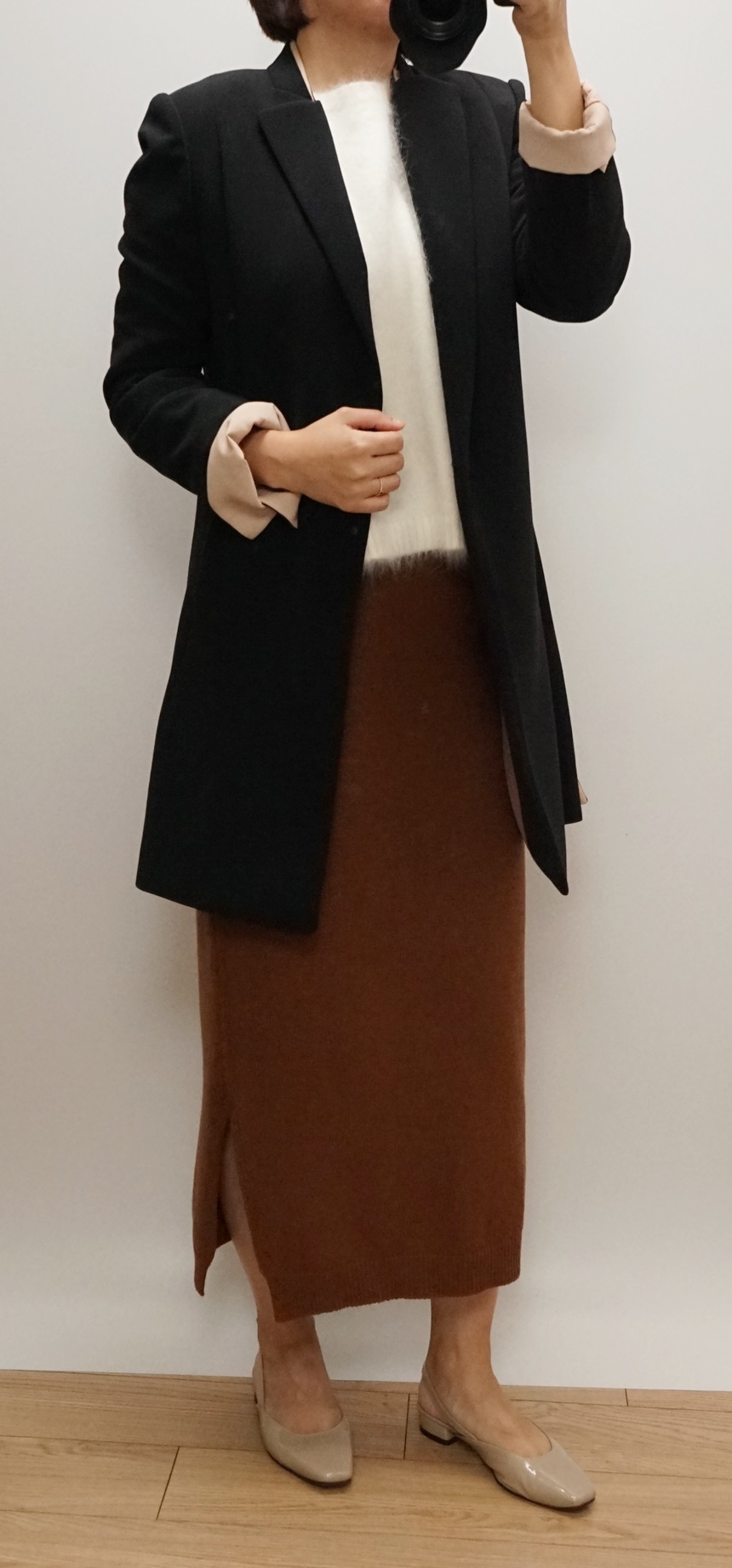 Knitted skirt Beige Brown Gray Black Briefing Band