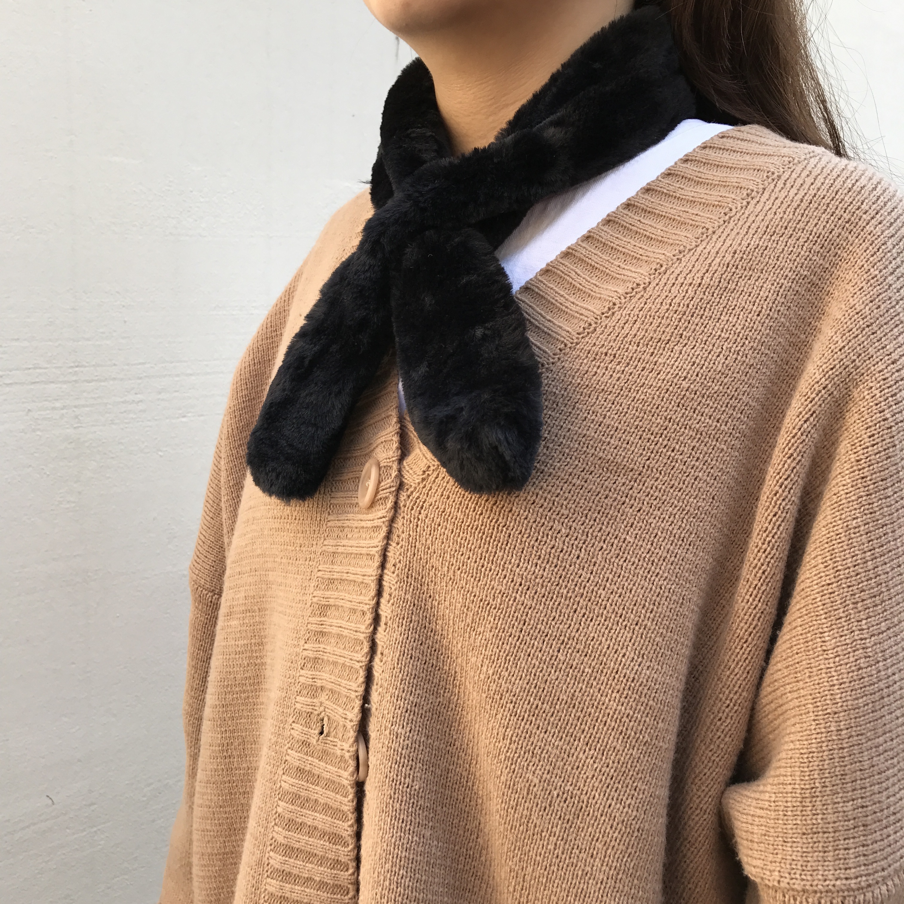 Fake Muffler Mink Rex Petite Shawl