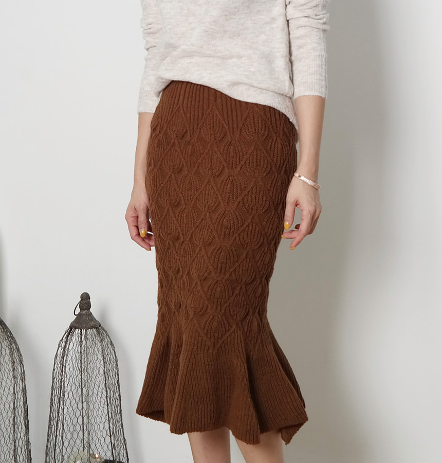 Mermaid Banding Knit Skirt Rong Chimette Coordinat