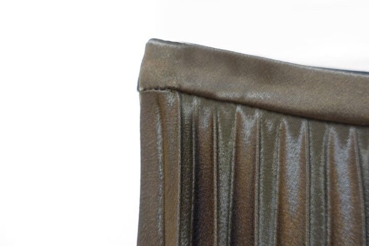 Metallic Pleated Long Skirt Date Coordination