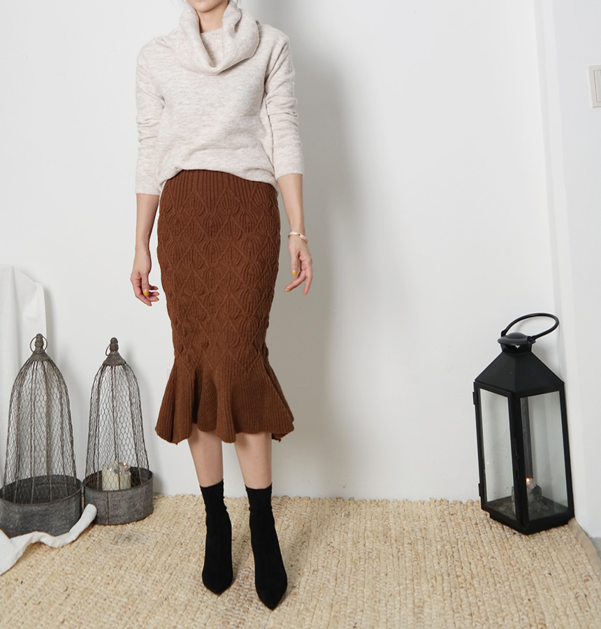 Mermaid Banding Knit Skirt Rong Chimette Coordinat