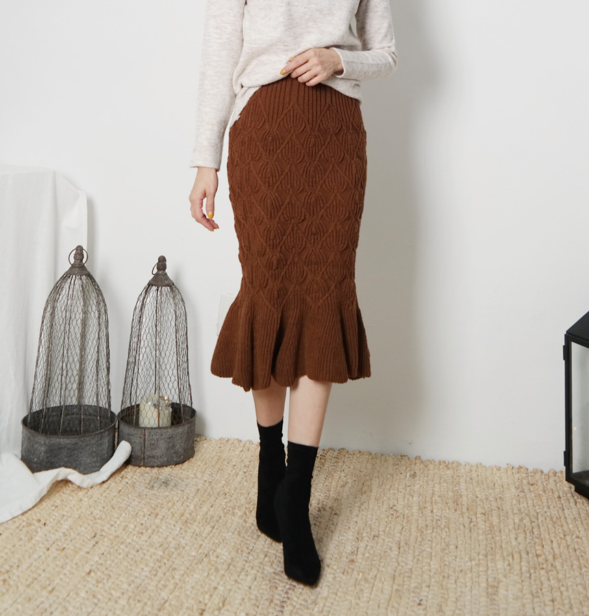 Mermaid Banding Knit Skirt Rong Chimette Coordinat