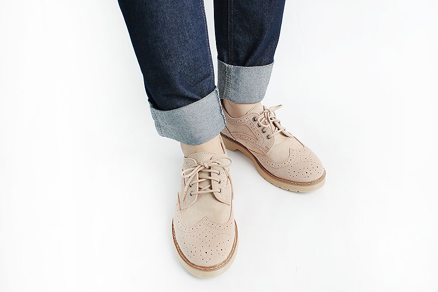 Man Suede Casual Wingtip Shoe Suit Male 30s