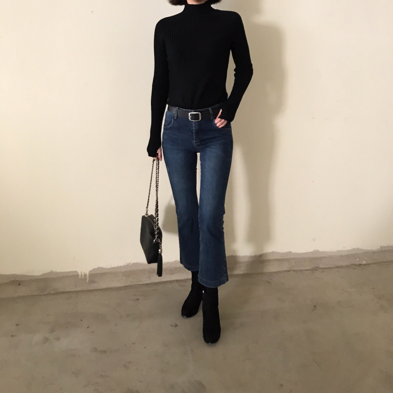 Suede Ankle Boots Angle Midsole Heel 5cm Black, Gr