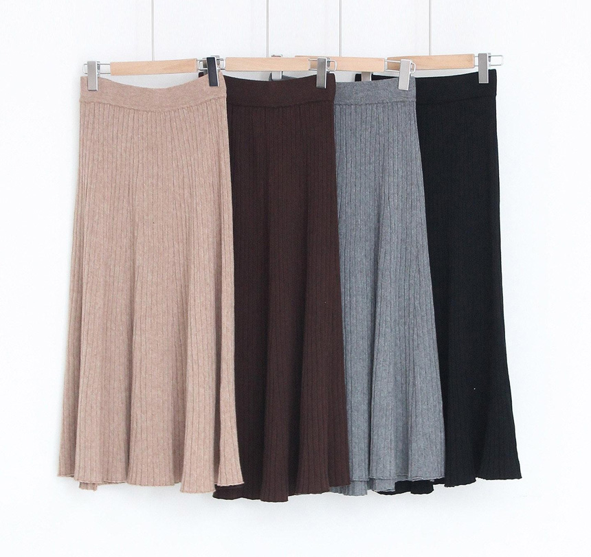 Selini A line Goliath knit long skirt A bending fl