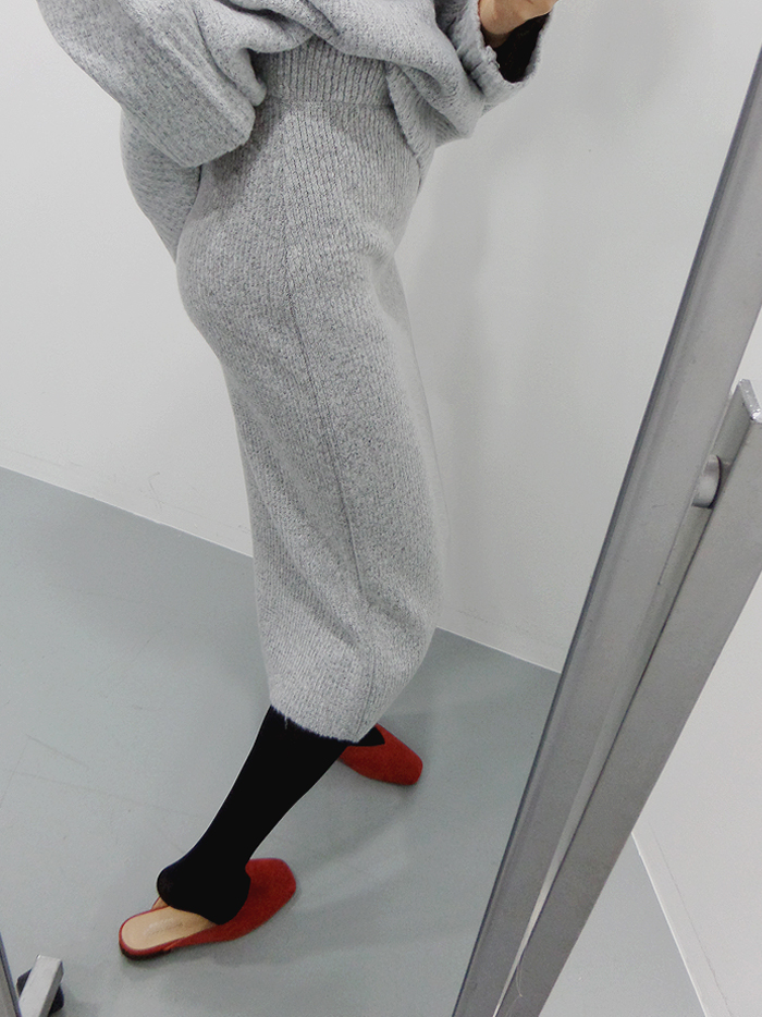 Dotom warm long knit skirt Midi Goliath H line dat