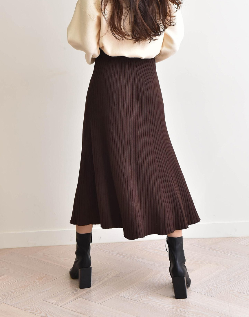 Selini A line Goliath knit long skirt A bending fl