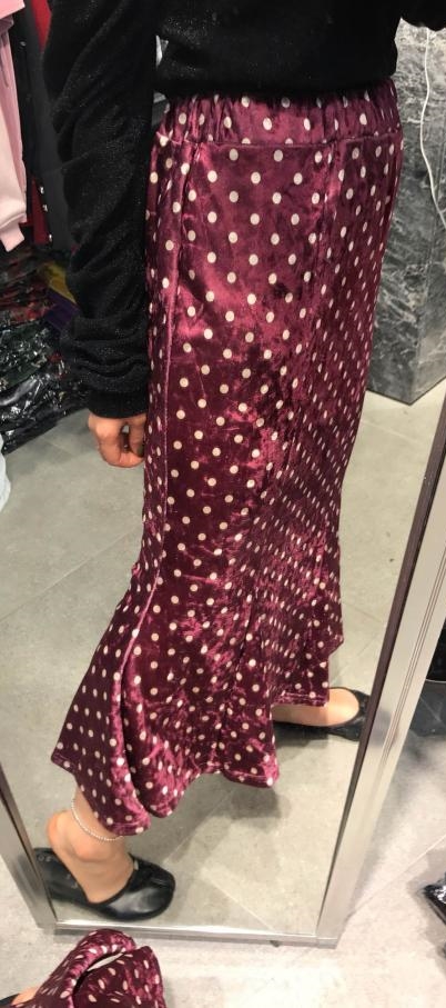 Dot-dotted Velvet Mermaid Mermaid Banding Long Ski