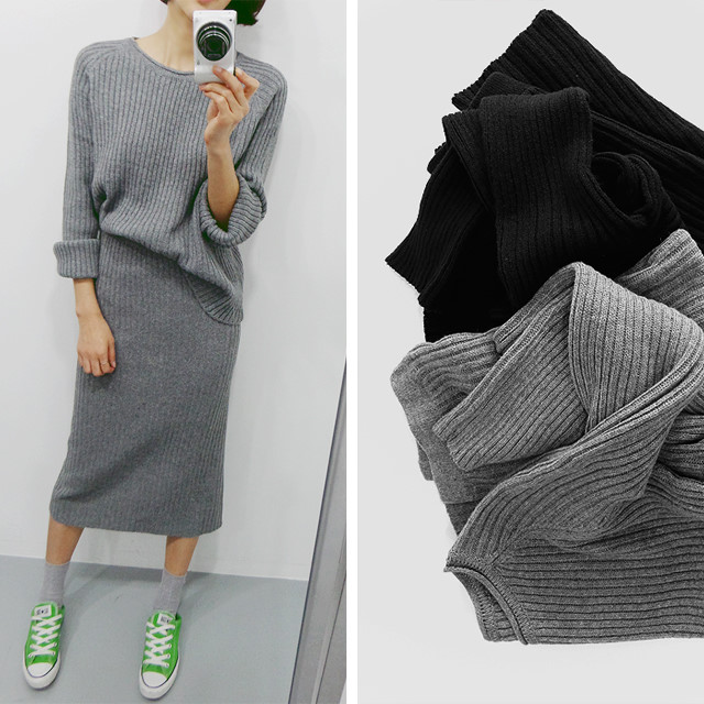 Dotom warm long knit skirt Midi Goliath H line dat