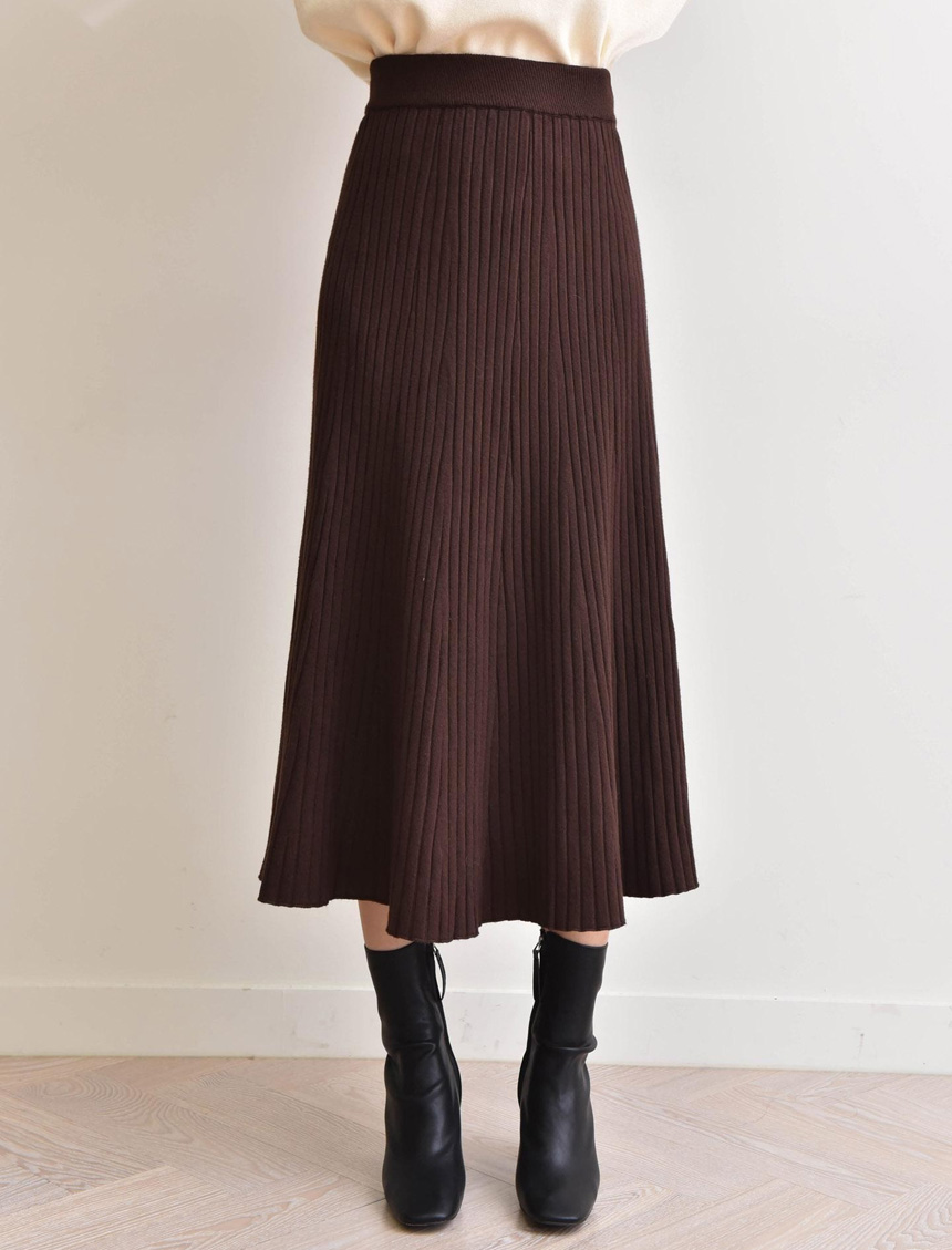 Selini A line Goliath knit long skirt A bending fl