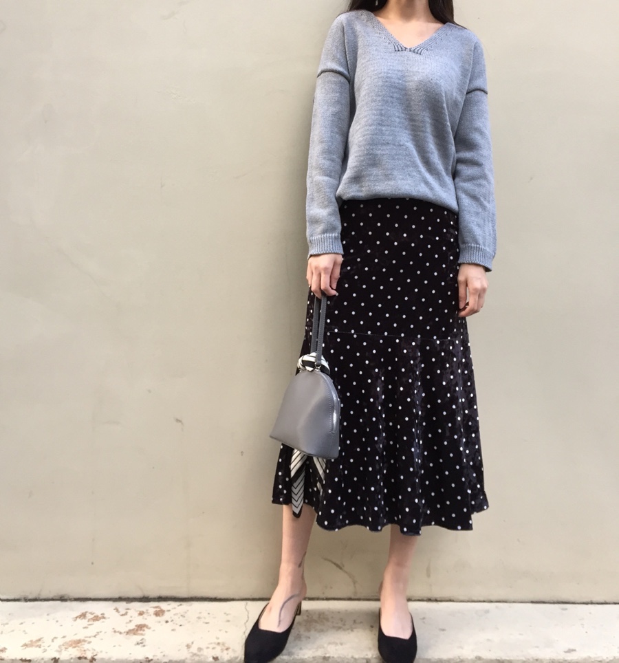 Velvet dot long skirt ajapdlemtmzjxm ajapdlemclak 