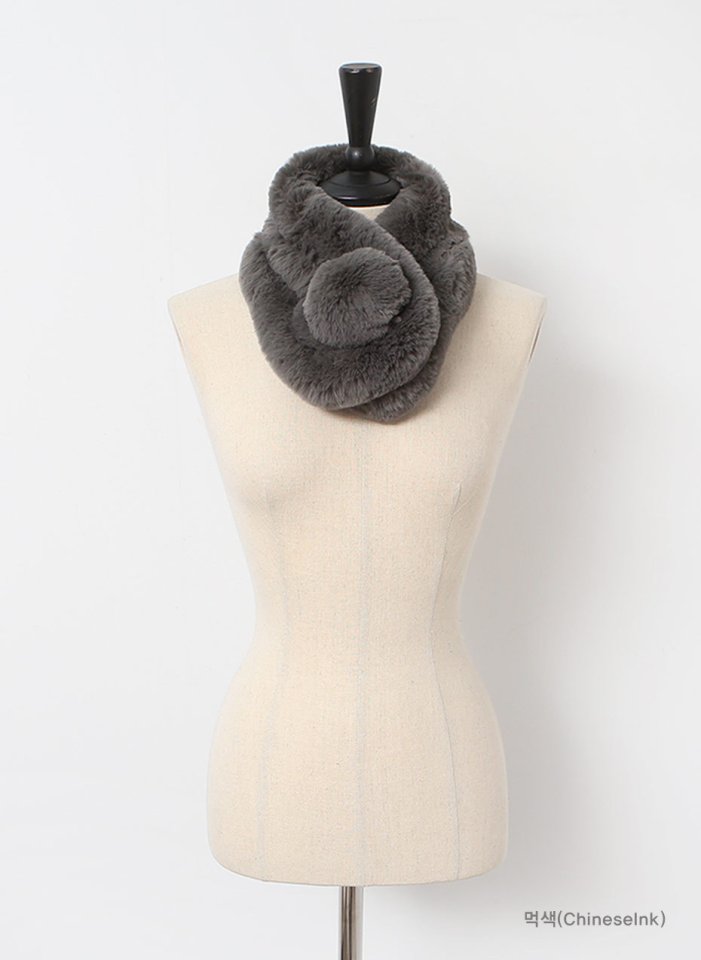 Petite Fake Rabbit Fur Puff Muffler Mink Winter Sh