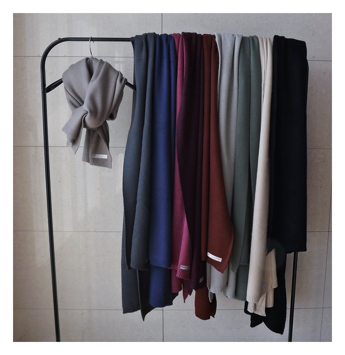 Basic Knit Muffler Winter Long Long-sleeved urban 