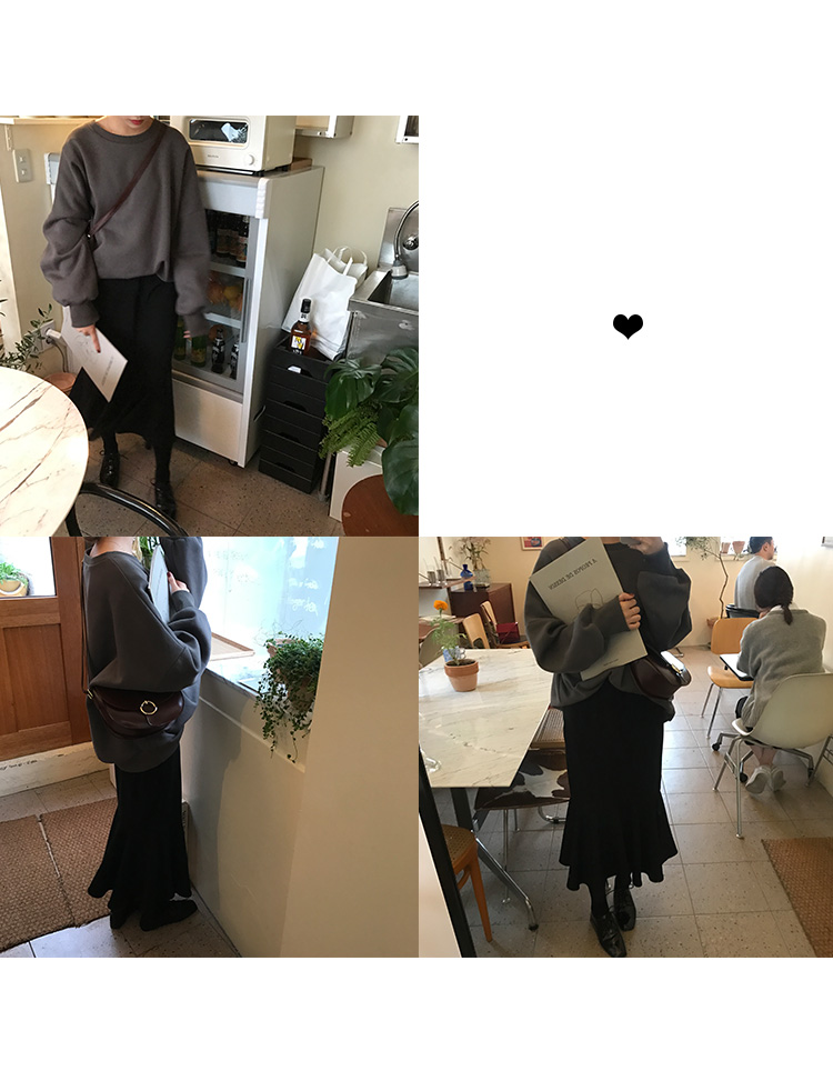 H Line Black hem ruffle Mermaid skirt h Long Long 