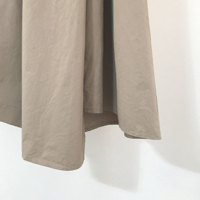 a line cotton unlined long skirt 2colans skirt Mid