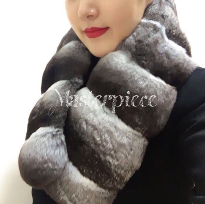 M Chinchilla muffler Black label Luxury look Luxur