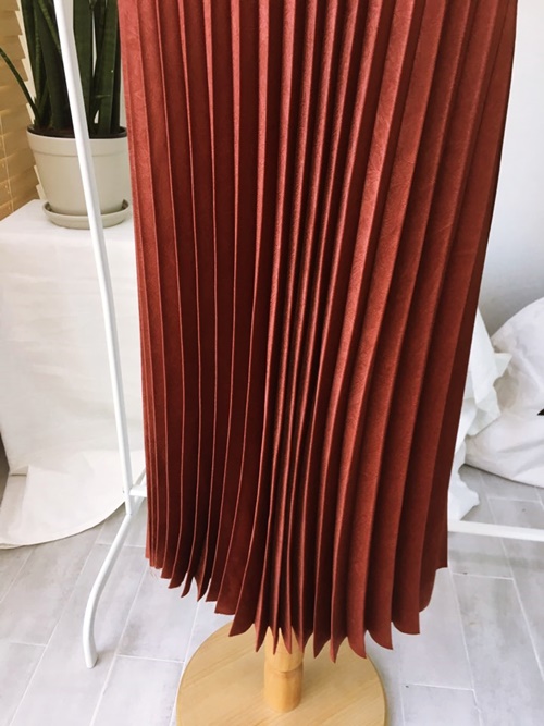 Pleated Pleated Long Skirt 3color Sun My Way Metal