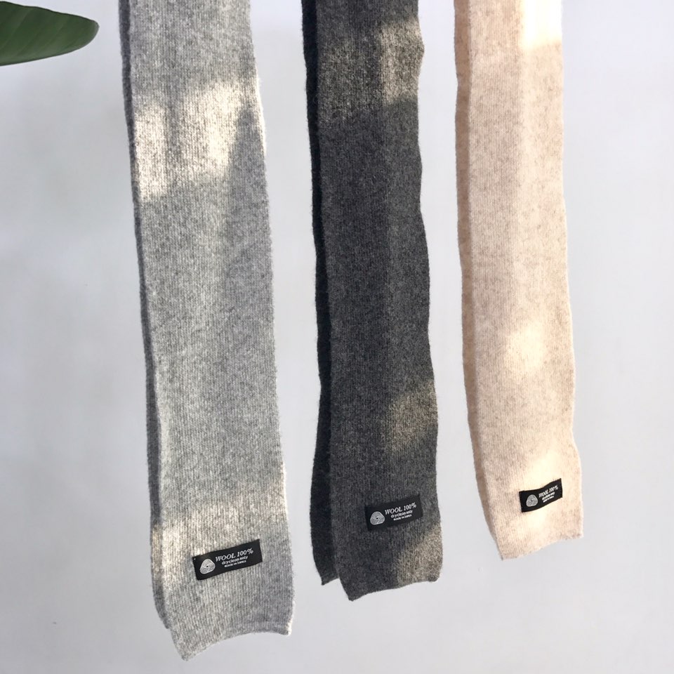 Simple Wool Shawl Muffler Basic Couple Petite Unis