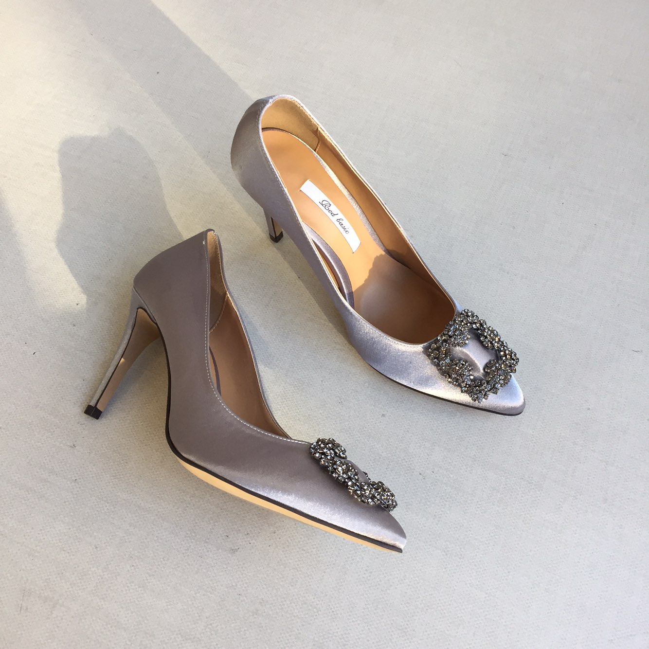 Handmade satin stiletto heel 9cm 5 color jewelry o