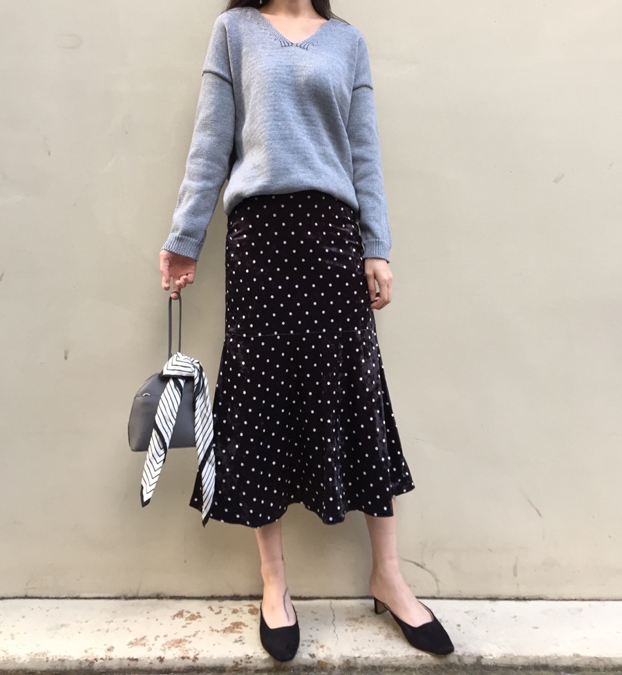 Velvet dot long skirt ajapdlemtmzjxm ajapdlemclak 