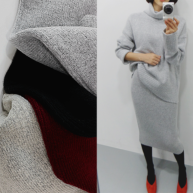 Dotom warm long knit skirt Midi Goliath H line dat