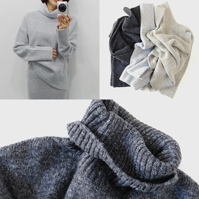 Dotom warm long knit skirt Midi Goliath H line dat