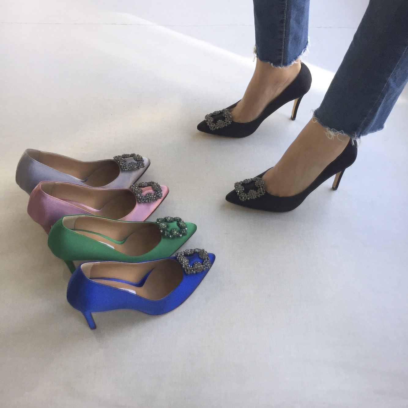 Handmade satin stiletto heel 9cm 5 color jewelry o