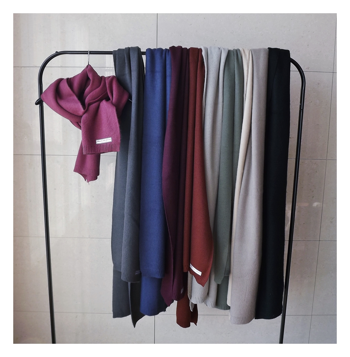 Basic Knit Muffler Winter Long Long-sleeved urban 