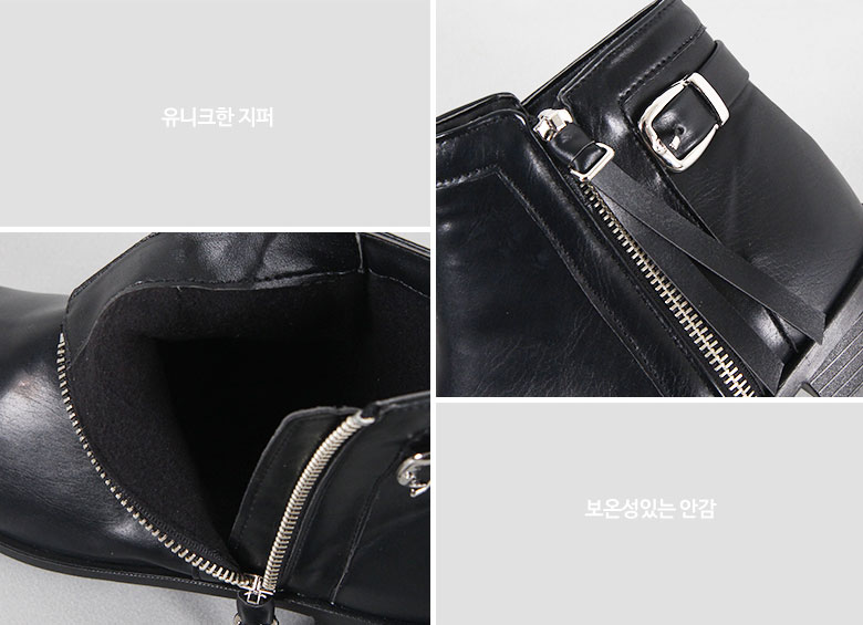 Middle-heeled zipper suede Ankle boots 3color Wome