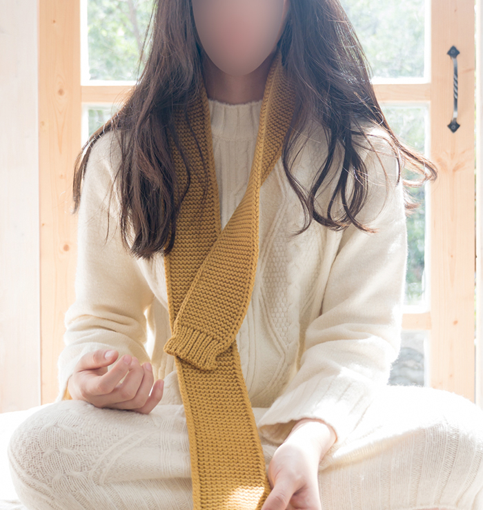 Self-made gift knit shawl Mini muffler Winter cute