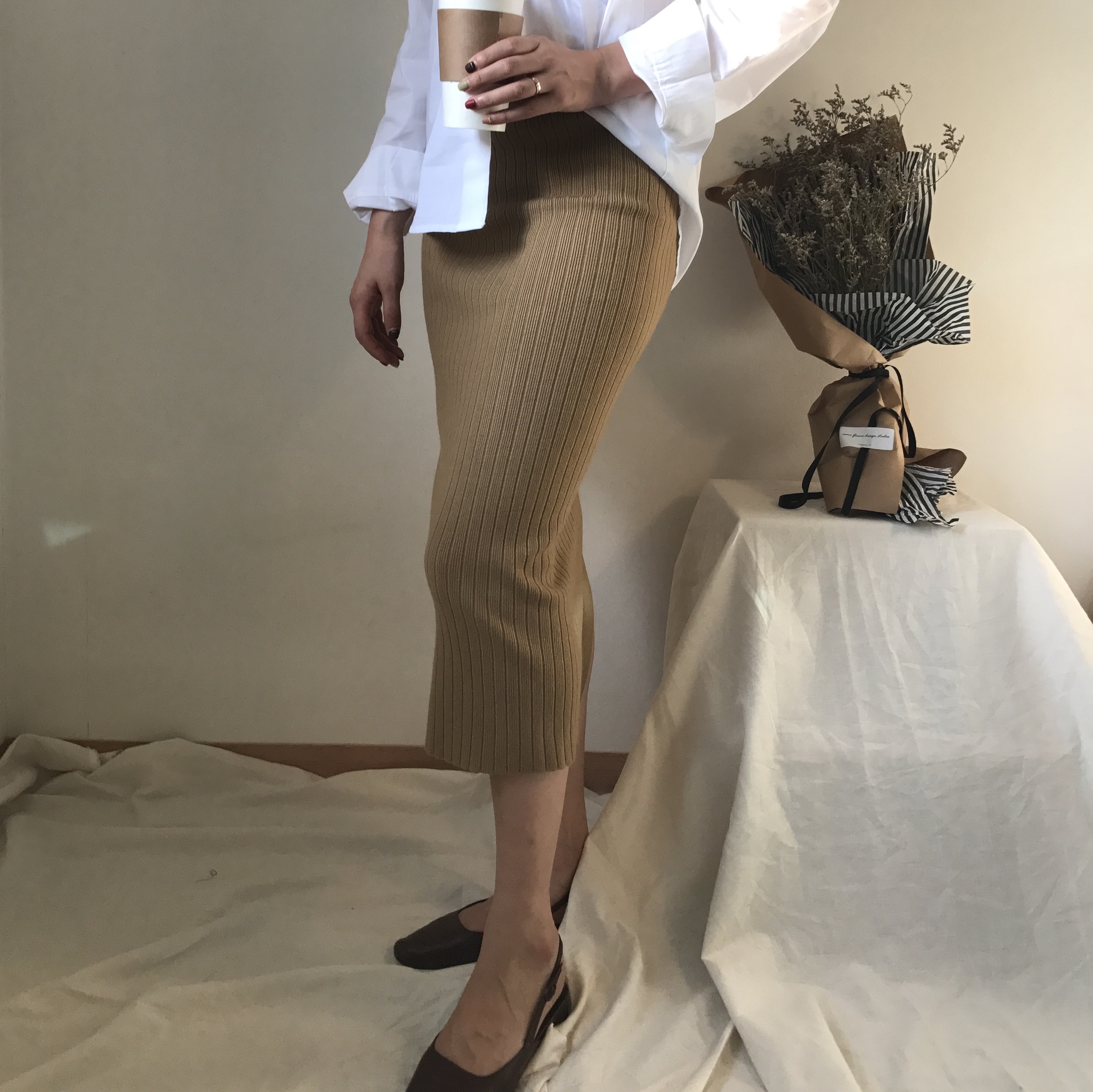 Knit Long Skirts Coordination Winter Fall