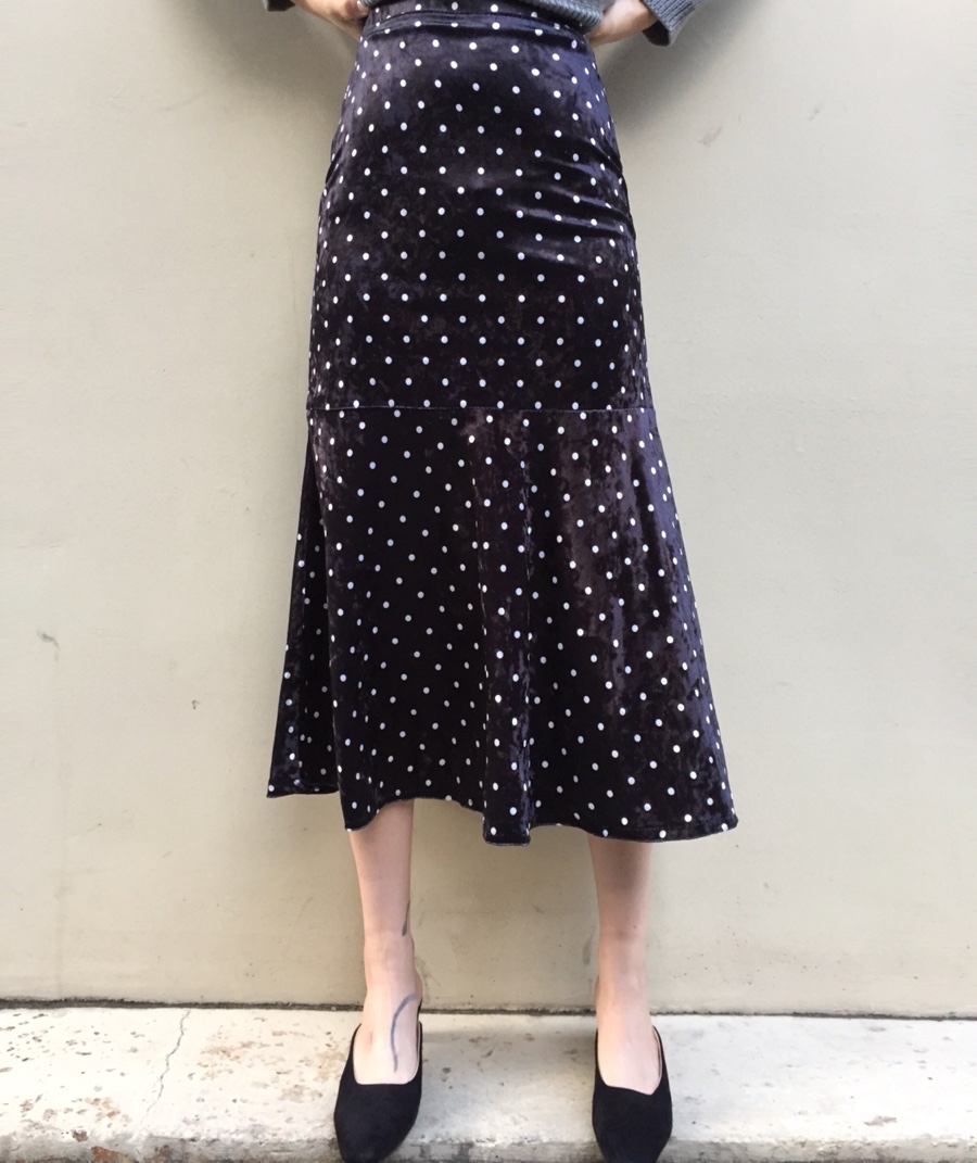 Velvet dot long skirt ajapdlemtmzjxm ajapdlemclak 