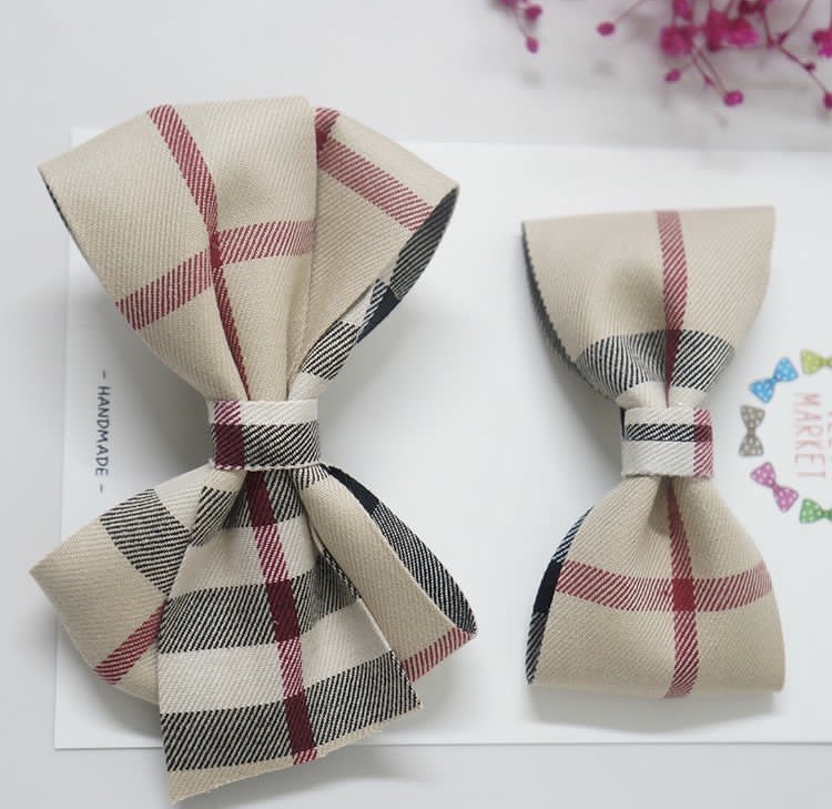 Hair Accessories Bleu Market Beige Check Pins Avai