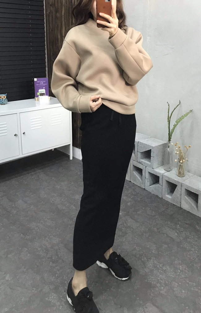 Cotton bending long skirt 2 color 30 women's sh